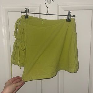 SHEIN wrap green tie skirt
